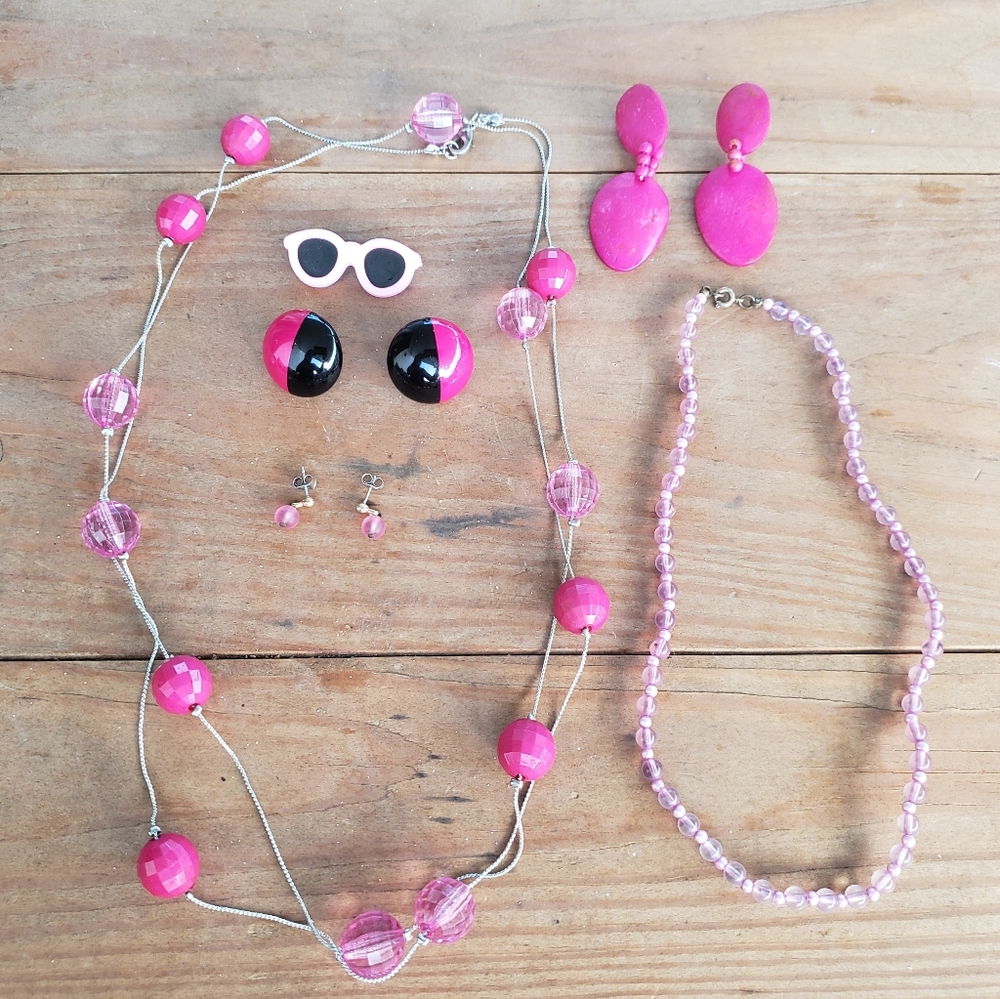 1980's Pop Costume Jewelry Pink